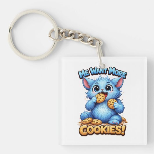 Blauw Monster Sleutelhanger (voorkant)