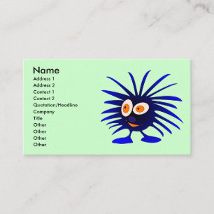 Blauw monster visitekaartje