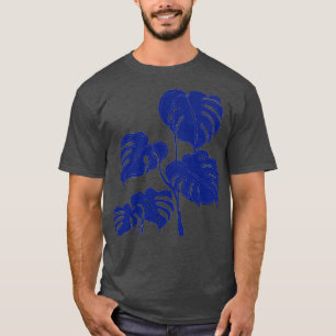 Blauw Monstera Zwitsers Plant Uitgesneden Stijl v2 T-shirt