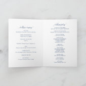 Blauw Mooie Calligrafie Script Trouwboekje Programma (Binnen)