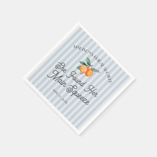 Blauw Moppie Hoofd Squeeze Citrus Bruidsfeestje Servet (Hoek)