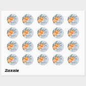 Blauw Moppie Hoofd Squeeze Citrus Bruiloft Favorie Ronde Sticker (Vel)