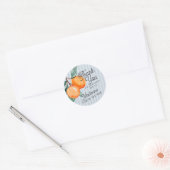 Blauw Moppie Hoofd Squeeze Citrus Bruiloft Favorie Ronde Sticker (Envelop)