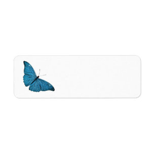  blauw-morfobutterfly-Gepersonaliseerd Sjabloon Etiket