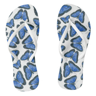 Blauw morfovlinderpatroonontwerp teenslippers