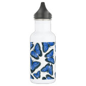 Blauw morfovlinderpatroonontwerp waterfles (Links)