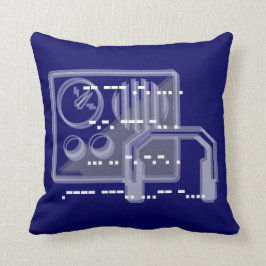 Blauw Morsecode ontwerp kussen 41cmx41cm