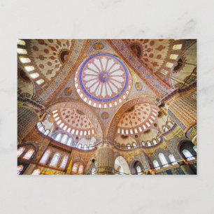 Blauw moskee Interior in Istanbul Briefkaart