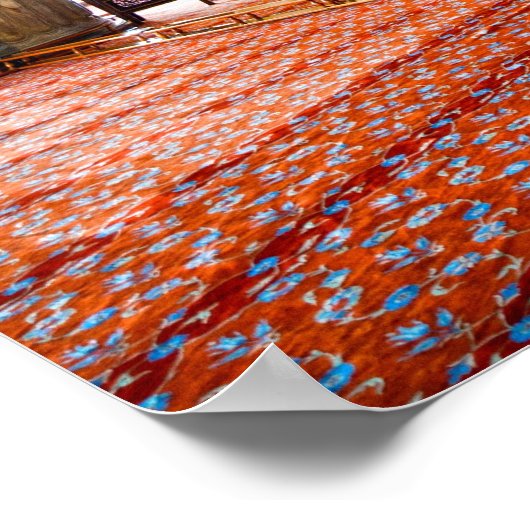 Blauw moskee Interior in Istanbul Poster (Hoek)