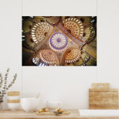 Blauw moskeeplafond in Istanbul Poster (Keuken)