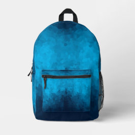 Blauw Mozaïek Geometrisch Patroon Bedrukte Rugzak
