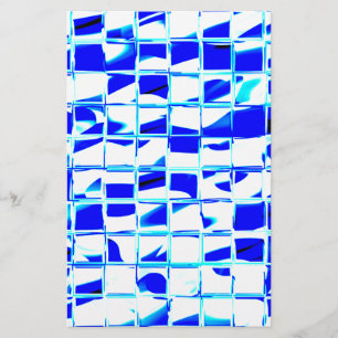 blauw-mozaïek tegel briefpapier