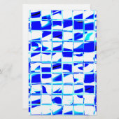 blauw-mozaïek tegel briefpapier (Voorkant / Achterkant)