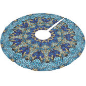 Blauw Mozaïek Vakantie Kerstrok Kerstboom Rok (Gekanteld)