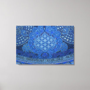 Blauw mozaïekdetail, Duitsland Canvas Afdruk
