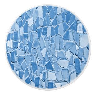 blauw mozaïekdeur of -ventilator keramische knop