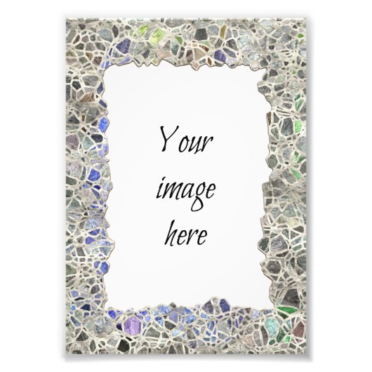 Blauw MozaïekLijst Foto Afdruk (Voorkant)