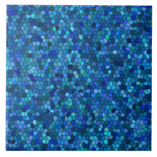 Blauw Mozaïekpatroon Tegeltje