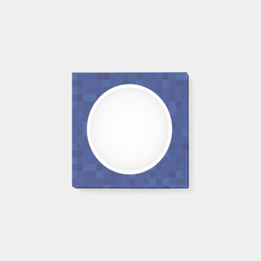Blauw mozaïekpixelpatroon post-it® notes (Voorkant)