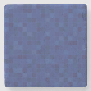 Blauw mozaïekpixelpatroon stenen onderzetter