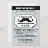 blauw Mustache Bash Kaart (Voorkant)