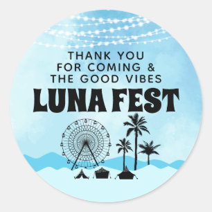 Blauw Muziek Festival Bedankt Klassieke Ronde Stic Sticker