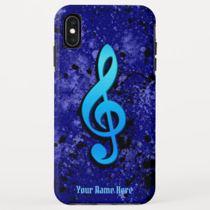 Blauw Muziek Note Symbool iPhone XS Max Hoesje
