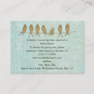 blauw muziekdoosje en richtkaarten visitekaartje