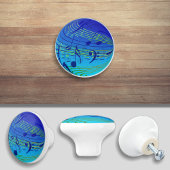 Blauw muzieknoot deurknop kastgreep keramische knop