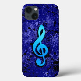Blauw muzieknootsymbool iPhone 13 hoesje