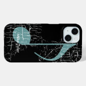 Blauw Muzieknotitie op zwart Case-Mate iPhone Case (Achterkant (horizontaal))