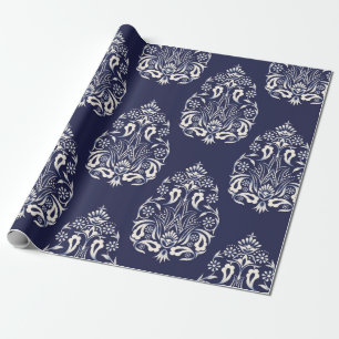 blauw naadloos demaselement cadeaupapier