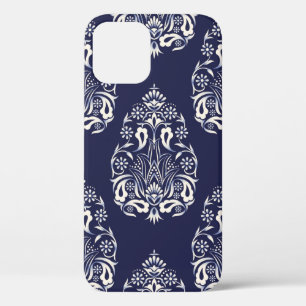 blauw naadloos demaselement iPhone 12 hoesje