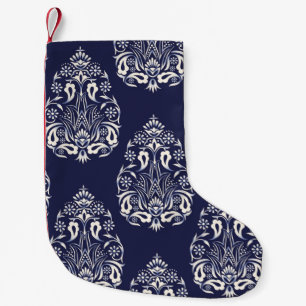 blauw naadloos demaselement kleine kerstsok