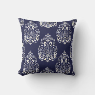 blauw naadloos demaselement kussen
