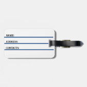 Blauw naadloos patroon bagagelabel (Achterkant horizontaal)