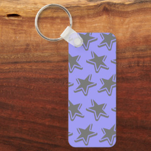 Blauw Naadloos Retro Stijl Grijs Sterren Patroon Sleutelhanger