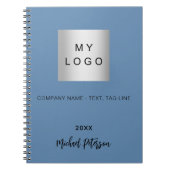 Blauw naam script zakelijk logo notitieboek (Voorkant)