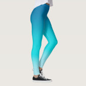 Blauw naar Aqua Gradiënt Leggings Modern Ombre Ath (Rechts)