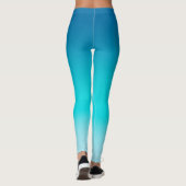 Blauw naar Aqua Gradiënt Leggings Modern Ombre Ath (Achterkant)