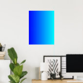 Blauw naar Aqua-verloop Poster (Thuiskantoor)