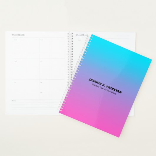 Blauw naar pur ombre achtergrond 3 ring multomap p planner (Display)