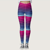 Blauw naar roze gestripte Leggings voor verloop (Voorkant)