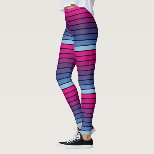 Blauw naar roze gestripte Leggings voor verloop (Links)