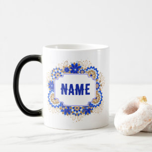Blauw Namaste Gepersonaliseerde Naam Monogram Magische Mok