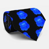 Blauw Nasturtium Stropdas (Opgerold)