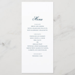 Blauw nautisch huwelijk. Waterverf marine modern Menu