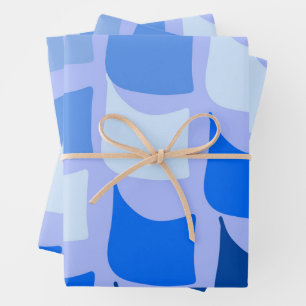 Blauw Nautisch met vlag ontworpen ontwerp Inpakpapier Vel