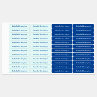 Blauw/Navy aangepaste naam Iron-On stof kleding Labels