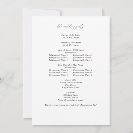 Blauw & Navy Bloemen Wedding Programma test2 (Achterkant)